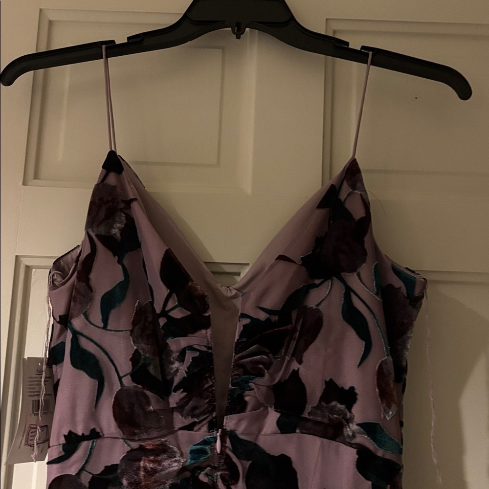 BNWT Aidan mattox ruched printed velvet dress - Picture 6 of 11